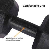 NESTLUNE 2*4kg Dumbbells Hex Dumbbell Weight Set Hand Weights in Black | Size: 0-1 m