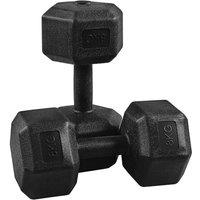 NESTLUNE 2x8kg Dumbbell Weight Set Hex Dumbbell Set of 2 in Black | Size: 0-1 m