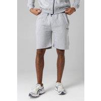 Firetrap Men's Regular Fit Cotton Blend Fleece Shorts with Drawstring Waist in Light Grey | Size: Medium