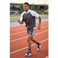 AARHON Men's Panel Zip Through Short Set in Dark Grey | Size: Large