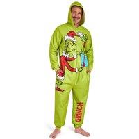 The Grinch Men's Coral Fleece Onesie in Green | Size: XL