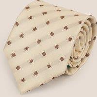 Oswin Hyde Men's Classic Floral Cream Brown Tie