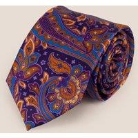 Oswin Hyde Men's Print Green Tie in Yellow