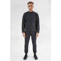 AARHON Men's Mens Black Basic Comfy Crew Neck Tracksuit Set | Size: XL