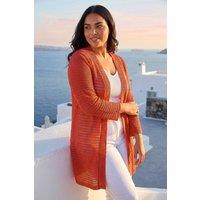 Roman Women's Curve Sequin Cardigan in Coral | Size: 20