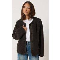 PixieGirl Women's Petite Borg Jacket in Brown | Size: 8