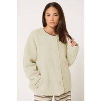 PixieGirl Women's Petite Borg Jacket in Ivory | Size: 8