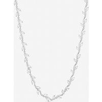Jon Richard Women's Silver Plated Pave Wave Leaf Collar Necklace