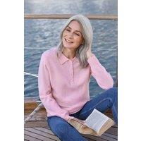 WoolOvers Women's Cashmere & Merino Crew Neck Knitted Jumper in Light Pink | Size: XS