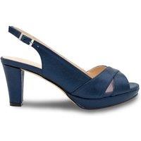 Paradox London Women's Faux Leather 'Luisa' Sling Back Platform Sandal in Navy | Size: 3