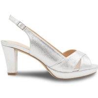 Paradox London Women's Faux Leather 'Luisa' Sling Back Platform Sandal in Silver | Size: 3