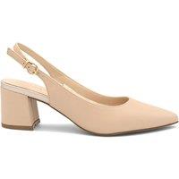 Paradox London Women's 'Isadora' Block Heel Slingback Court Shoes in Nude | Size: 4