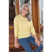 WoolOvers Women's Cashmere & Merino Crew Neck Knitted Jumper in Yellow | Size: 2XL