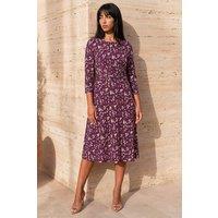Roman Women's Petite Twist Front Dress in Wine | Size: 10