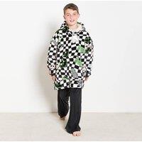 OHS Girl's Kids Halloween Print Hoodie Blanket Flannel Sherpa Wearable Throw