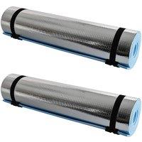 NESTLUNE 2 x ALUMINIUM FOIL SLEEPING MAT YOGA EVA FOAM in Silver | Size: 0-1 m