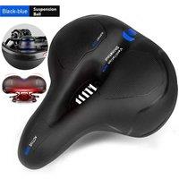 NESTLUNE Bike Saddle Seat - Blue Wide Big Bum Bike Bicycle Gel Cruiser in Black | Size: 0-1 m