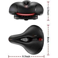 NESTLUNE Bike Saddle Seat - Red Wide Big Bum Bike Bicycle Gel Cruiser in Black | Size: 0-1 m