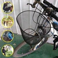 NESTLUNE Detachable Bike Bicycle Metal Basket in Black | Size: 0-1 m