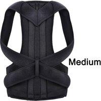 NESTLUNE M(30-34inch) Posture Corrector Lumbar Brace Full Back Support in Black | Size: 0-1 m