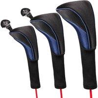 NESTLUNE Black-Blue 3Pcs Golf Club Head Covers Set Driver 1# 3# 5# in Black | Size: 0-1 m