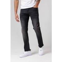 Firetrap Men's Straight Leg Cotton Rich Jeans in Dark Grey | Size: 30R