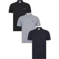 Tokyo Laundry Men's 3-Pack Embroidered Logo Polo Shirt in Light Grey | Size: Medium