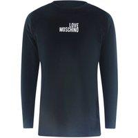 Love Moschino Men's Long Sleeve Round Relaxed Fit T-shirt in Navy | Size: 2XL