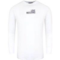Love Moschino Men's Long Sleeve Crew Neck T-shirt in White | Size: XL