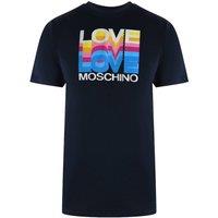 Love Moschino Men's Short Sleeve Round T-shirt in Navy | Size: XL