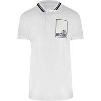 Love Moschino Men's Short Sleeve Polo Shirt in White | Size: XL