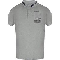 Love Moschino Men's Short Sleeve Polo Shirt in Silver | Size: Large