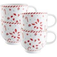 Belleek Living 'Peppermint' Party Set of 4 Mugs