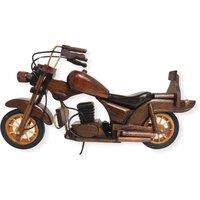 netfurniture Obsidian Large Scale Model Motorbike Classic Handmade Wooden Collectible in Grey