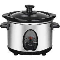 BARGAINS-GALORE 1.5l Slow Cooker Stainless Steel Food Heater With 3 Heat Settings Cook in Silver