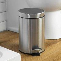 Marco Paul 3L Small Stainless Steel Pedal Bin Bathroom in Silver