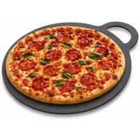 Oypla 30cm Cast Iron Seasoned Baking Stone Cooking Griddle in Black