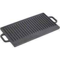 Oypla Cast Iron Non Stick Reversible Griddle Pan BBQ Grill Plate in Black