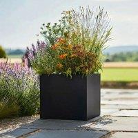 Access Garden Products 30cm Zinc Galvanised Matte Black Square Planter