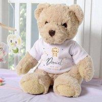 Aye Do Gifts Personalised Luxury Teddy Bear | New to the Jungle Tiger T-Shirt in Beige