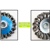 NESTLUNE 2pc Twist Knot Wire Brush / Wheel 115mm in Blue | Size: 10000mm x 520mm