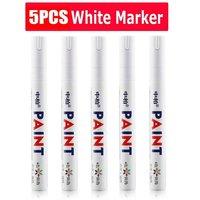 NESTLUNE 5PCS Paint Pen Marker Car Tyre Tire Metal Permanent Pens in White | Size: 100g