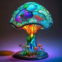 NESTLUNE Mushroom Desk Lamp Colorful Resin Bedside Lamp