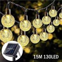 NESTLUNE 130 LED 15M Solar Light Party Fairy Waterproof in Black