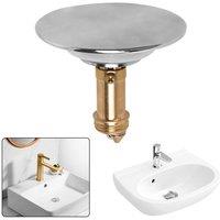 NESTLUNE 66mm Bathroom Pop Up Basin Waste Chrome Sink Easy Push Button in Silver