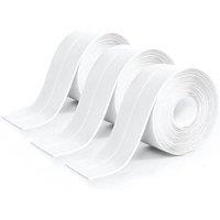 NESTLUNE White 3Rolls Bath Kitchen Caulk Tape Sealant Strip PVC Self Adhesive | Size: 10000mm x 520mm
