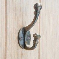 FLAVORA 5x Ball End Hat & Coat Hook Cast Iron Antique in Brown | Size: 10000mm x 520mm