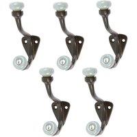 FLAVORA Grey Ceramic Ball Hat & Coat Hook - W30mm x H105mm - Black - Pack of 5 | Size: 10000mm x 520mm