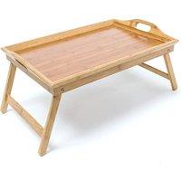 EONLION Bamboo Folding Breakfast Serving Tray With Handles in Brown | Size: 100 cm