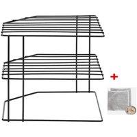 PAWNORA 3Tier Multifunction Corner Plate Rack Kitchen Cupboard Organiser Black